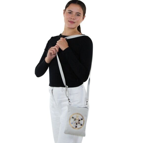Sacred Geometry Crystal Grid Anxiety Cross Body Bag - Picture 5 of 8